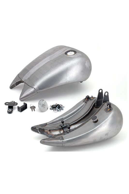 ONE PIECE 4" STRETCHED STEEL SMOOTH TOP GAS TANK FOR SOFTAILS Single cap (style D)