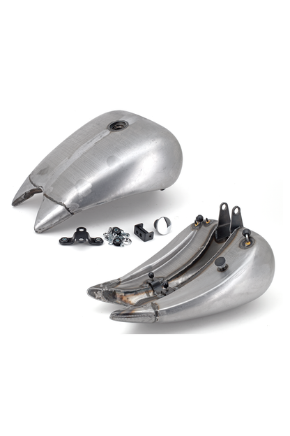 ONE PIECE 4" STRETCHED STEEL SMOOTH TOP GAS TANK FOR SOFTAILS With single chrome (style G)