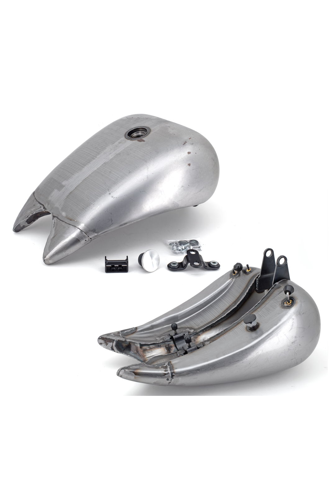 ONE PIECE 4" STRETCHED STEEL SMOOTH TOP GAS TANK FOR SOFTAILS With single paintable (style G)