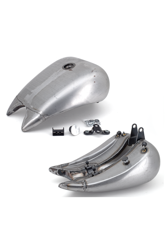 ONE PIECE 4" STRETCHED STEEL SMOOTH TOP GAS TANK FOR SOFTAILS With single paintable (style G)