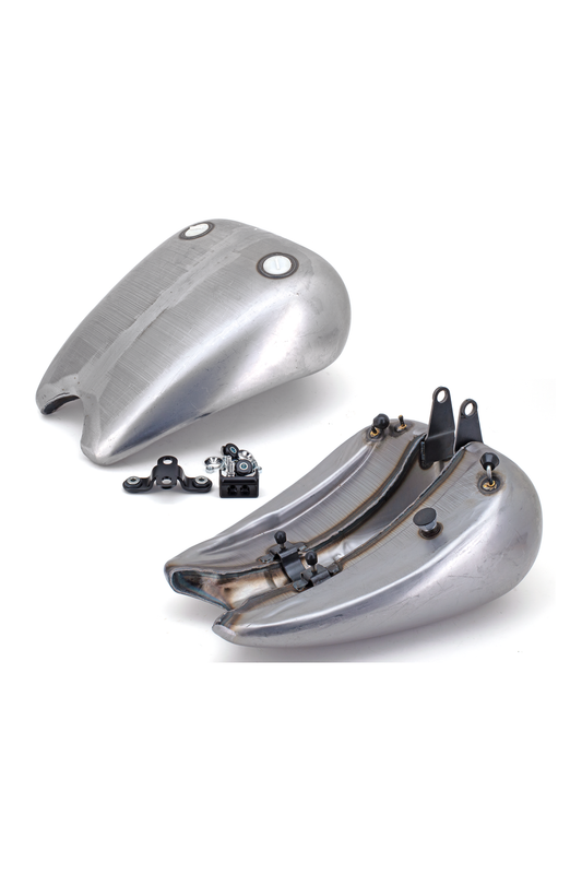 ONE PIECE STRETCHED SMOOTH TOP STEEL GAS TANK FOR SOFTAIL MODELS Dual cap (style B)