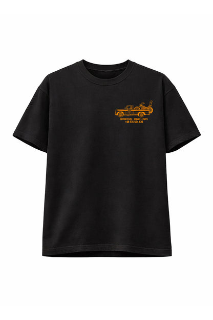 Service Cycles MF Customs T-Shirts Black Orange