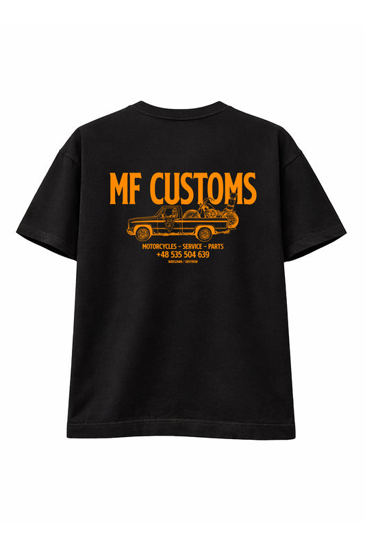 Service Cycles MF Customs T-Shirts Black Orange