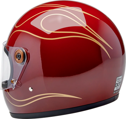 HELMET GRINGO S GLOSS GARNET RED W/ FLAMES