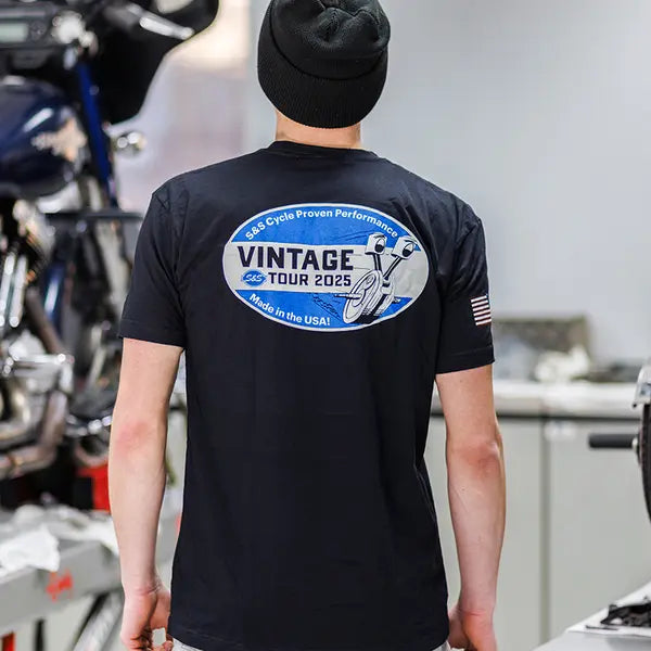 TEE SHIRT VINTAGE TOUR - SHORT SLEEVE - BLACK - XXL