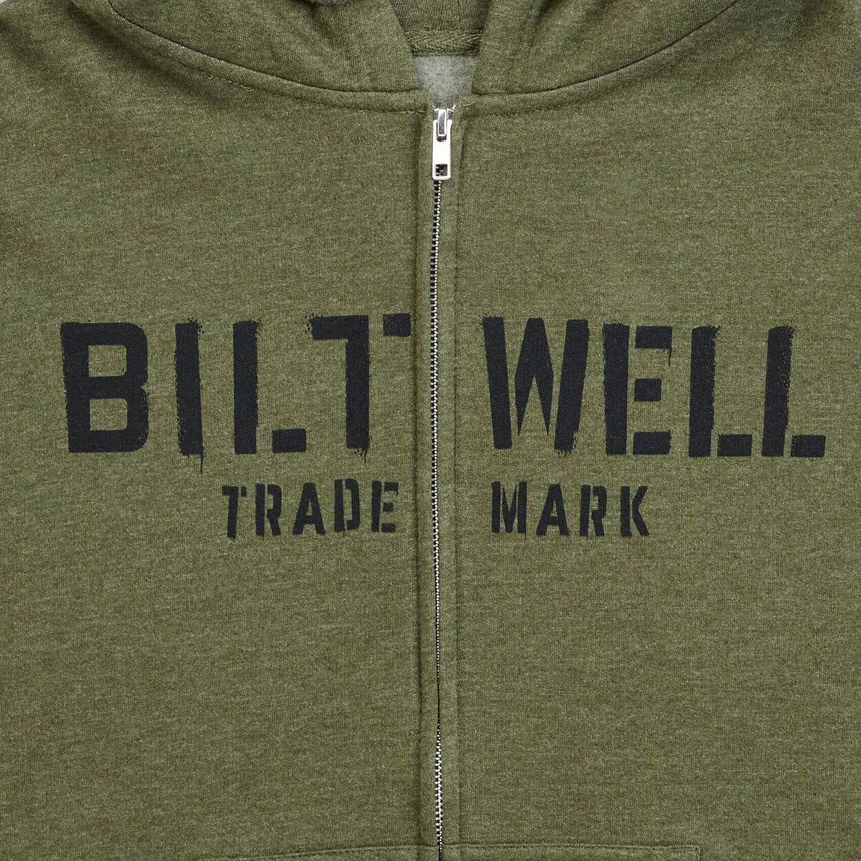 HOODIE STENCIL ZIP OLIVE