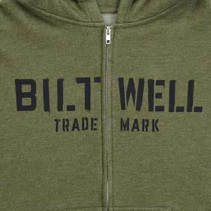 HOODIE STENCIL ZIP OLIVE