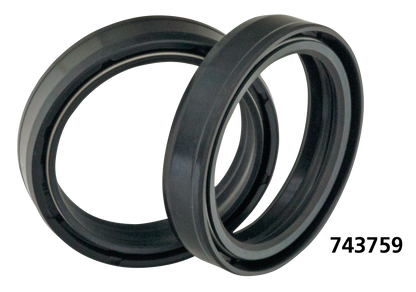 INDIVIDUAL FRONT FORK OIL SEAL & O-RINGS - Fork seals (sold in pairs), 43mm forks on XB12S Lightning 2009 | Dyna  |  EV  |  RH Sportster  |  Softail  |  Sportster  |  Street  |  Touring  |  V-Rod