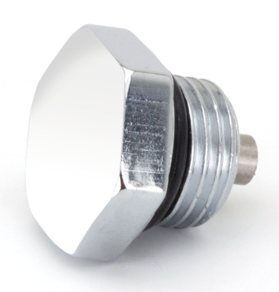 OIL TANK DRAIN PLUG - 1/2-20 threaded as stock on FLT 1981-1992 and FXR 1982-1985, as well as many aftermarket oil tanks, Zinc plated, 7/8" hex head, OEM 706A replica, Colony (OEM 60346-65, 60348-65B, 706A)