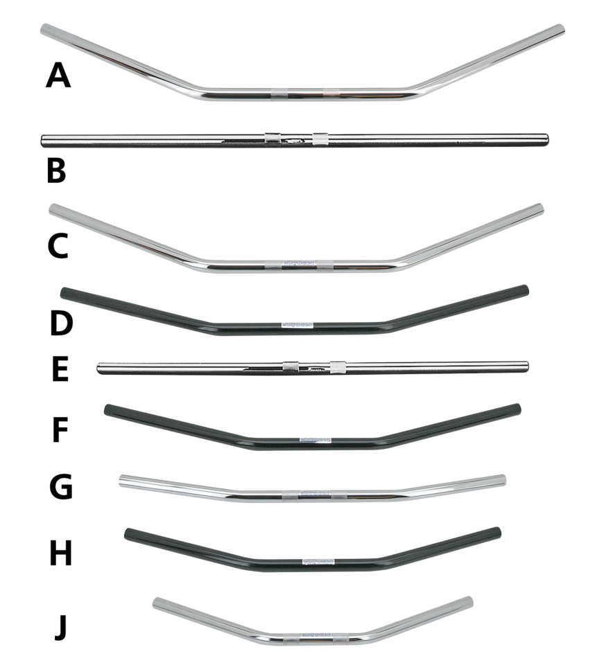 FEHLING ONE INCH DIAMETER DRAG BARS | Big Twin | Dyna | FX | FXR | KH | Kingpin | KR | Servi-Car | Softail | Sportster | Touring | XR