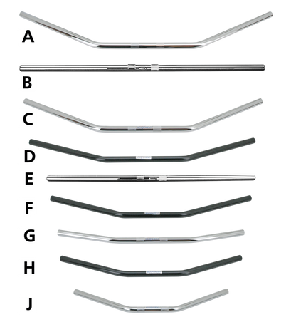 FEHLING ONE INCH DIAMETER DRAG BARS | Big Twin | Dyna | FX | FXR | KH | Kingpin | KR | Servi-Car | Softail | Sportster | Touring | XR