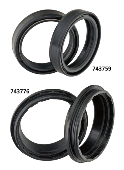 INDIVIDUAL FRONT FORK OIL SEAL & O-RINGS - Fork seals (sold in pairs), 43mm forks on XB12S Lightning 2009 | Dyna  |  EV  |  RH Sportster  |  Softail  |  Sportster  |  Street  |  Touring  |  V-Rod