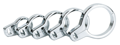 CHROME PLATED BILLET ALUMINUM DUAL CABLE CLAMPS