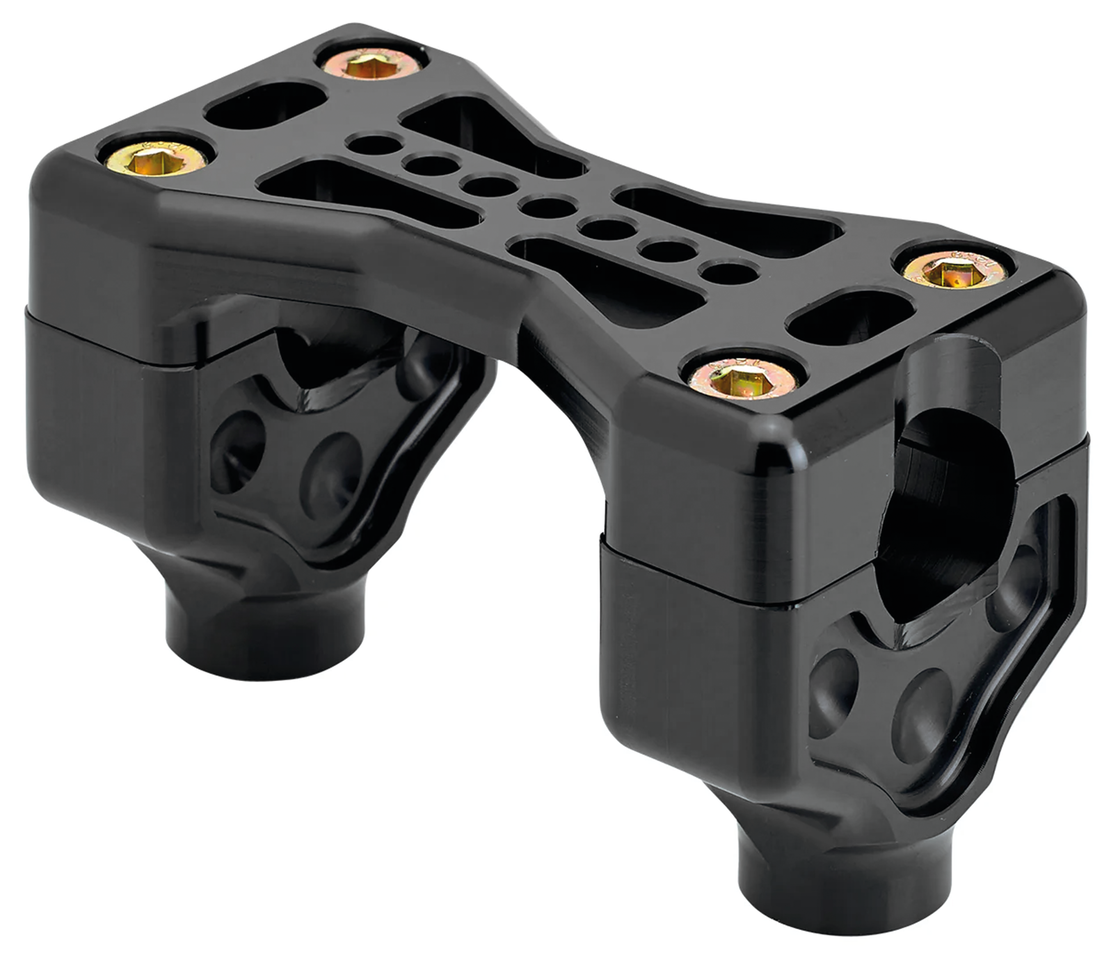 JOKER MACHINE BRIDGE CLAMP RISERS | Big Twin | Dyna | FX | FXR | Servi-Car | Softail | Sportster | Touring | Trike