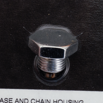 OIL TANK DRAIN PLUG - 1/2-20 threaded as stock on FLT 1981-1992 and FXR 1982-1985, as well as many aftermarket oil tanks, Zinc plated, 7/8" hex head, OEM 706A replica, Colony (OEM 60346-65, 60348-65B, 706A)