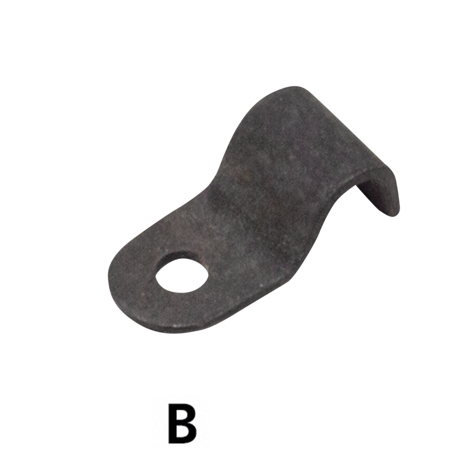 CONTROL CABLE CLAMPS FOR VINTAGE MODELS - Front brake cable clip, 1936-1948 Big Twin, 1936-1948 WL, parkerized, Samwel (OEM 4162-36, 9968) | 45"  |  Big Twin  |  KH  |  KR  |  Servi-Car  |  Sportster  |  XA
