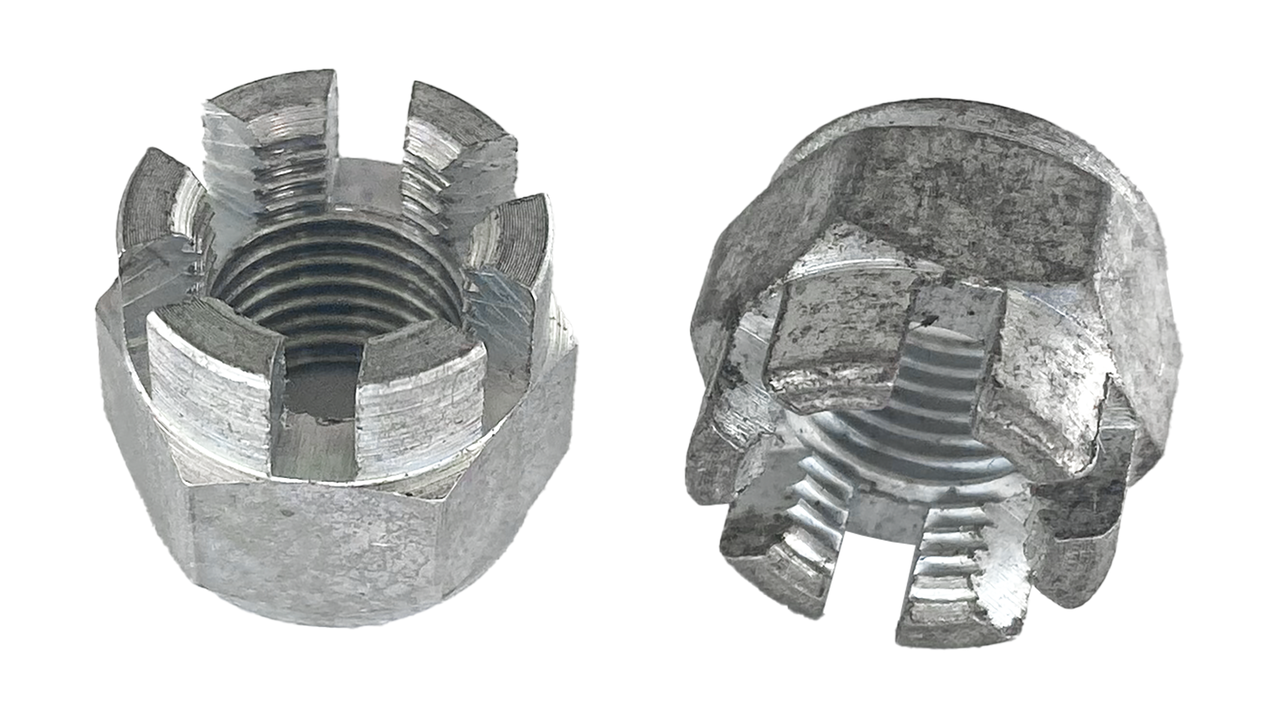 LOWER END BIG TWIN 1936-1999 - 2 Nuts 3/8"-24x15/32"x9/16" hex casteled

Quality lower end parts for overhead valve Big Twin, all parts are sold each unless stated otherwise.