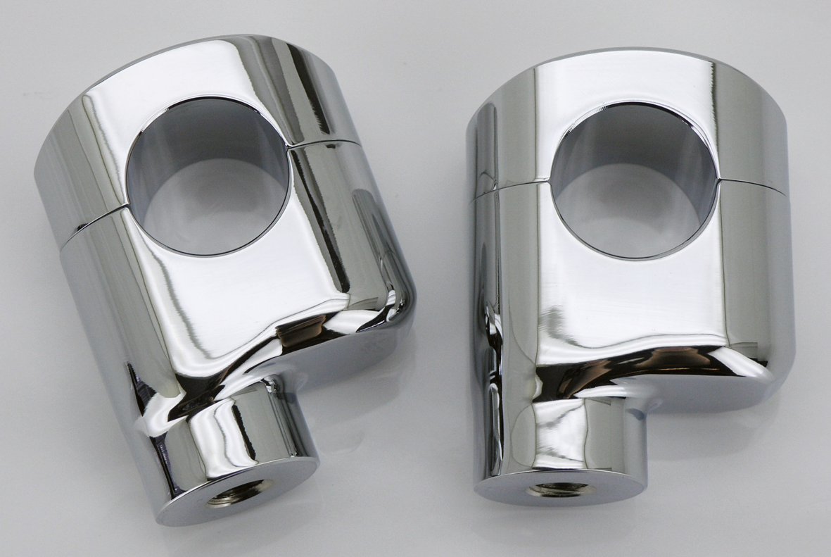 ZODIAC OFFSET RISERS FOR FAT BARS | Big Twin | Dyna | FX | FXR | Servi-Car | Softail | Sportster | Touring | Trike