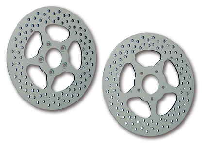 REV"O"LUTION POLISHED 5 POINT STAR DISC BRAKE ROTORS | Dyna | FXR | Softail | Sportster | Touring
