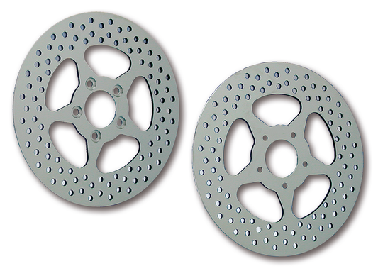 REV"O"LUTION POLISHED 5 POINT STAR DISC BRAKE ROTORS | Dyna | FXR | Softail | Sportster | Touring