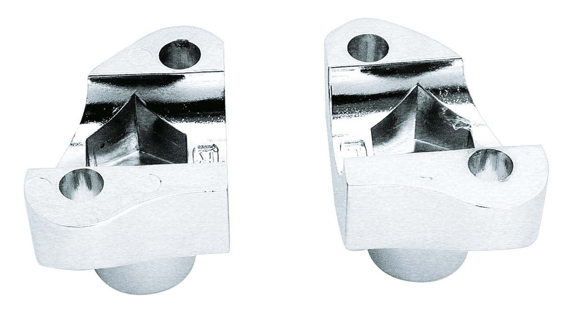 CHROME SHORTY HANDLEBAR RISERS | Big Twin | Dyna | FX | FXR | Servi-Car | Softail | Sportster | Touring | Trike