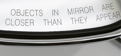 CHROME MIRROR WITH DIAMOND LOGO