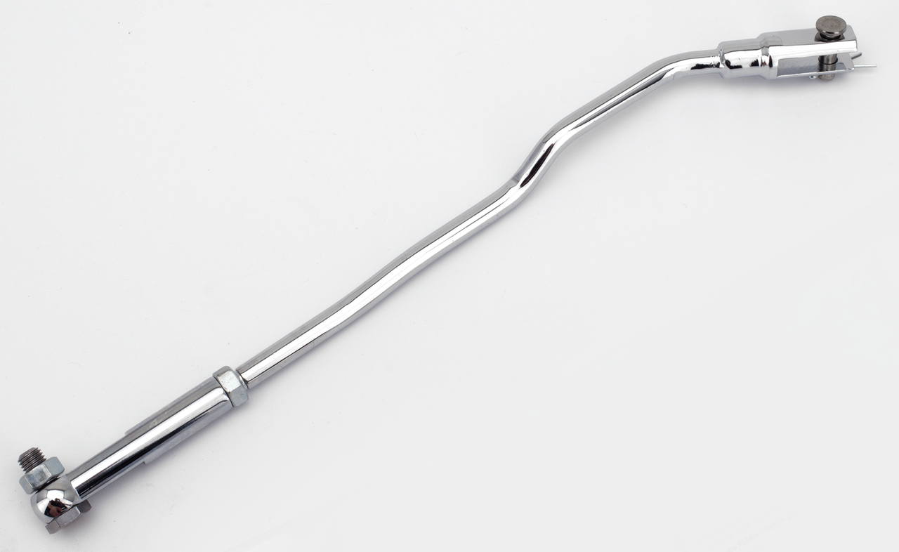 CHROME PLATED GEAR SHIFTER LINKAGE AND ROD END FOR BIG TWIN - Rod and linkage includes: shoulder bolt, shifter rod, clevis, fits FX 1971-1973, FL/FLH 1952-1984 footshift, Genuine Zodiac (OEM 33851-52A) | Big Twin  |  FX