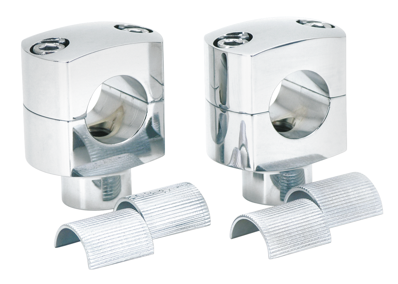 CHROME SQUARED BILLET RISERS | Big Twin | Dyna | FX | FXR | Servi-Car | Softail | Sportster | Touring | Trike