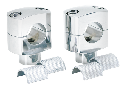 CHROME SQUARED BILLET RISERS | Big Twin | Dyna | FX | FXR | Servi-Car | Softail | Sportster | Touring | Trike