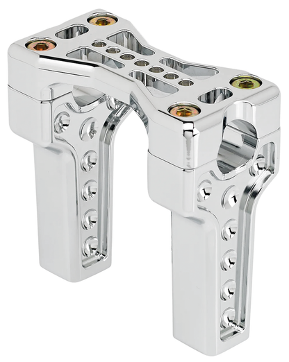 JOKER MACHINE BRIDGE CLAMP RISERS | Big Twin | Dyna | FX | FXR | Servi-Car | Softail | Sportster | Touring | Trike