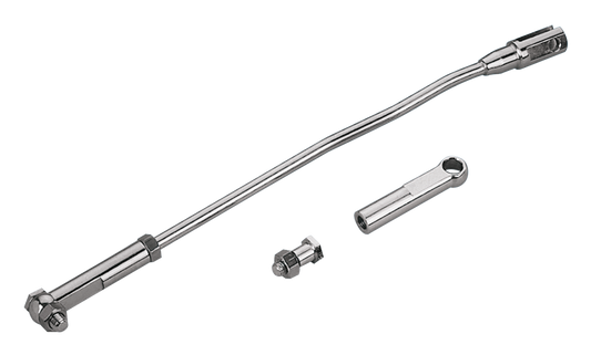 CHROME PLATED GEAR SHIFTER LINKAGE AND ROD END FOR BIG TWIN - Rod and linkage includes: shoulder bolt, shifter rod, clevis, fits FX 1971-1973, FL/FLH 1952-1984 footshift, Genuine Zodiac (OEM 33851-52A) | Big Twin  |  FX