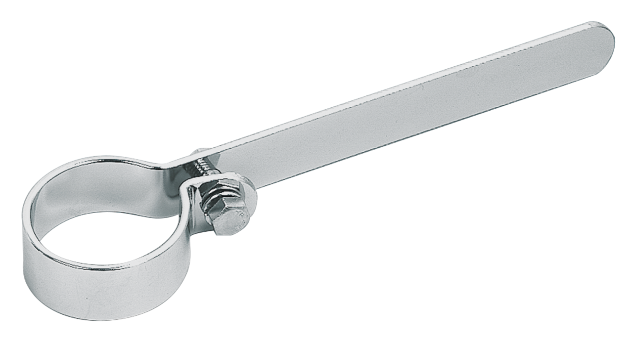 CHROME PIPE AND MUFFLER CLAMPS - Long clamps 1 3/4", set of two, V-Twin Mfg.

Clamps are sold each.