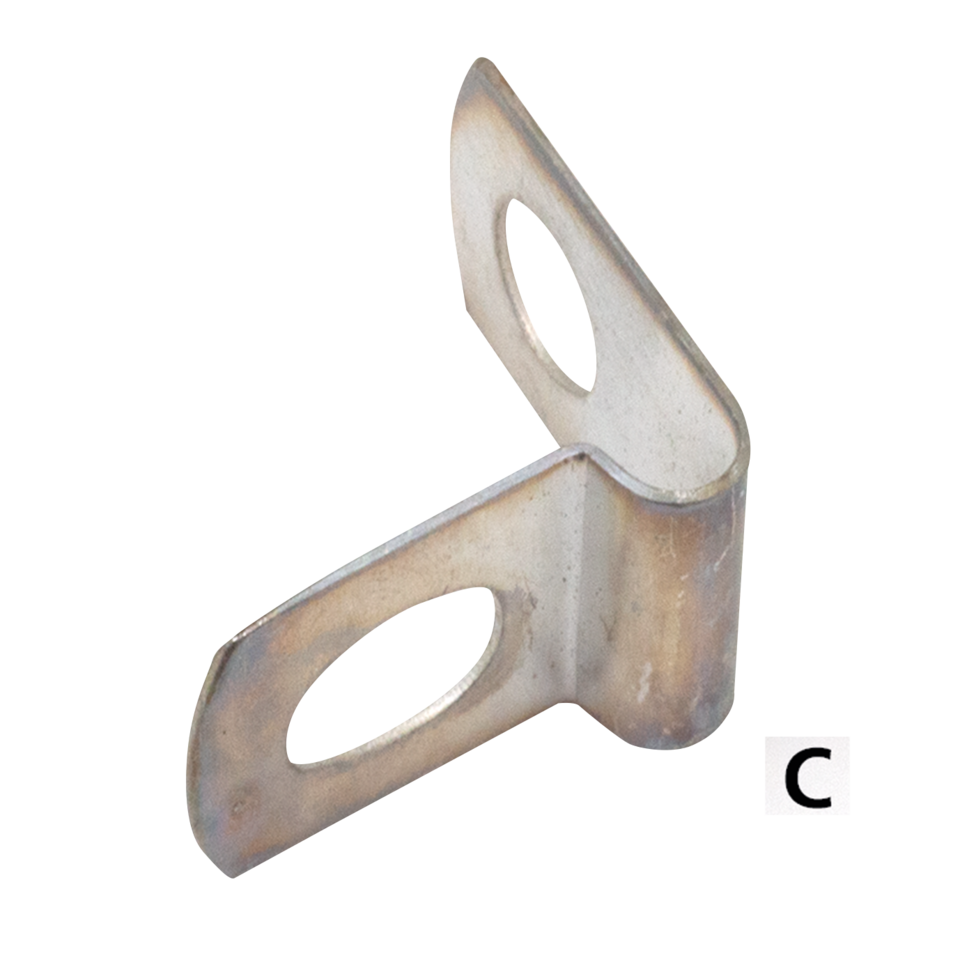 CONTROL CABLE CLAMPS FOR VINTAGE MODELS - Front brake cable clip, 1936-1948 Big Twin, 1936-1948 WL, parkerized, Samwel (OEM 4162-36, 9968) | 45"  |  Big Twin  |  KH  |  KR  |  Servi-Car  |  Sportster  |  XA