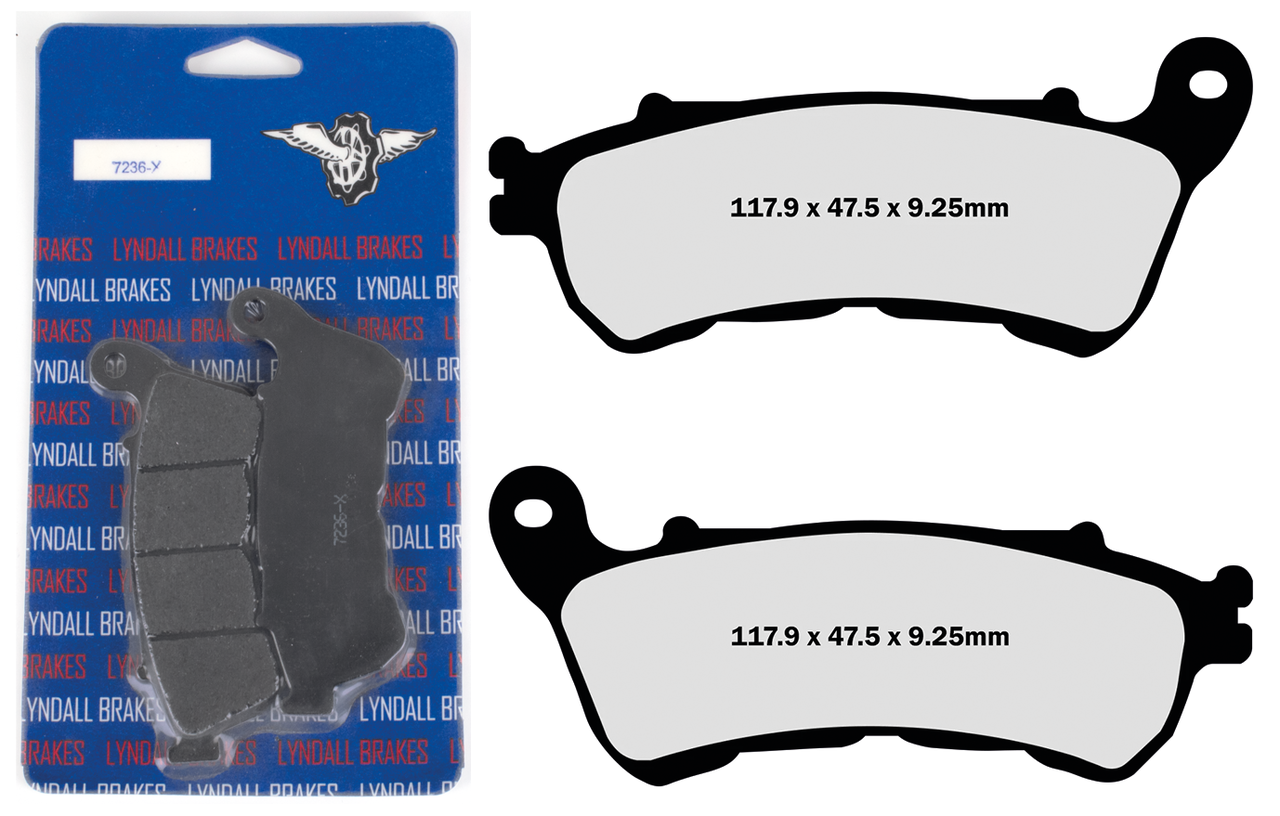 LYNDALL BRAKE PAD SETS, FRONT | Adventure Touring | Challenger | EV | FTR | Pursuit | RH Sportster | Touring