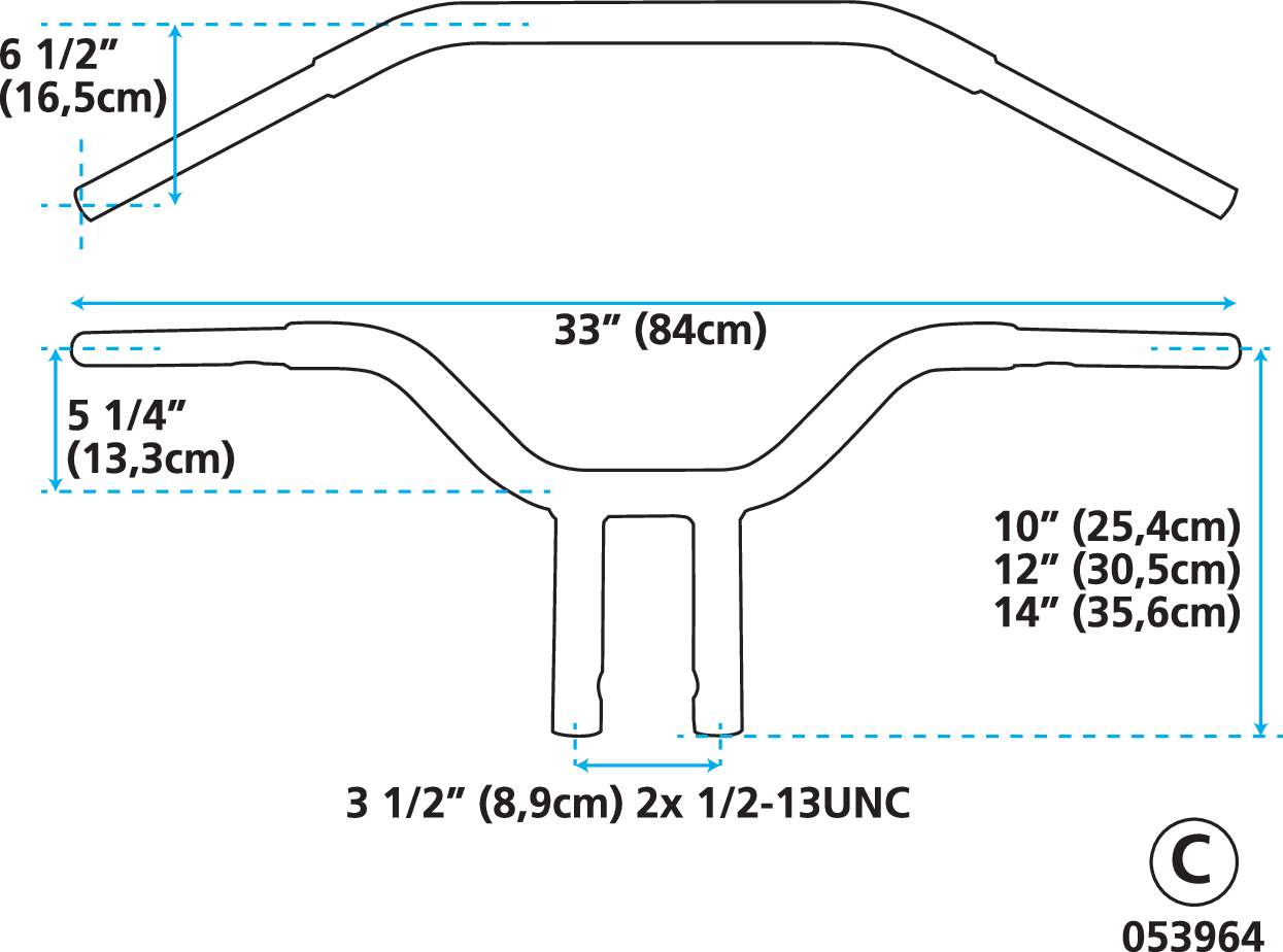 ZODIAC CLUBSTYLE CHONKY BARS | Big Twin | Dyna | FX | FXR | KH | Kingpin | KR | Servi-Car | Softail | Sportster | Touring | XR