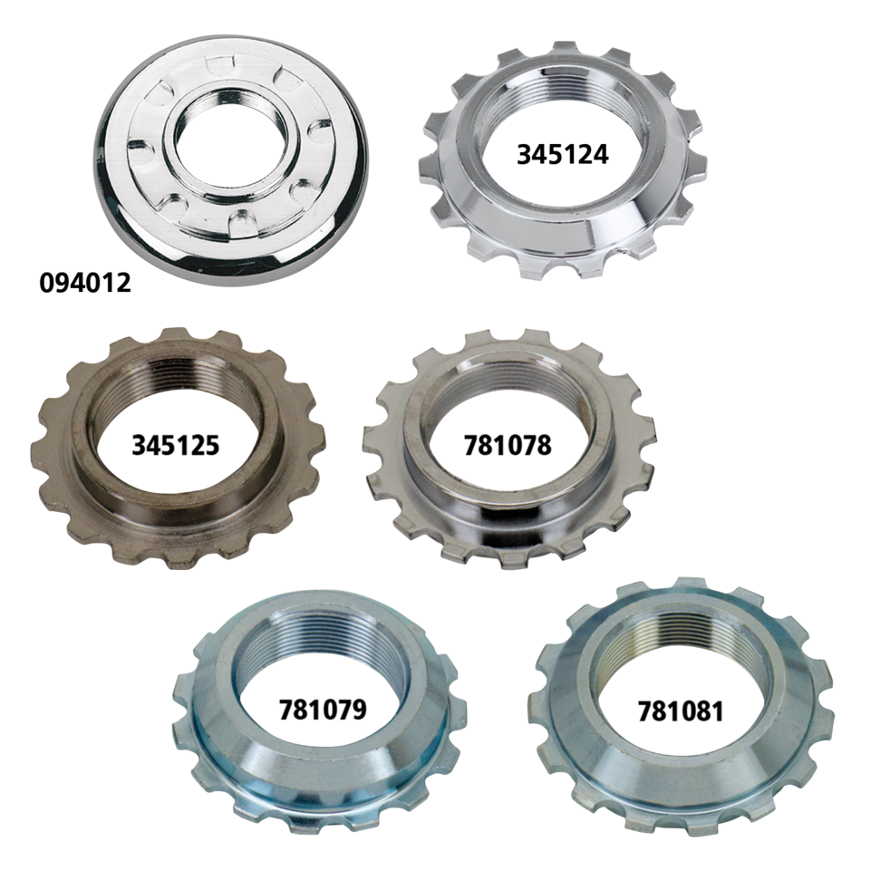 BEARING STEM JAM NUT - Fits 4-speed Big Twin 1949-1984, FXDWG 1993-2005 &amp; Softail 1984-2006, except FXSTD 2000-2006, chrome, Genuine Zodiac (OEM 48330-48A)

Replacements for the seated nut on top of the fork stem bearing.