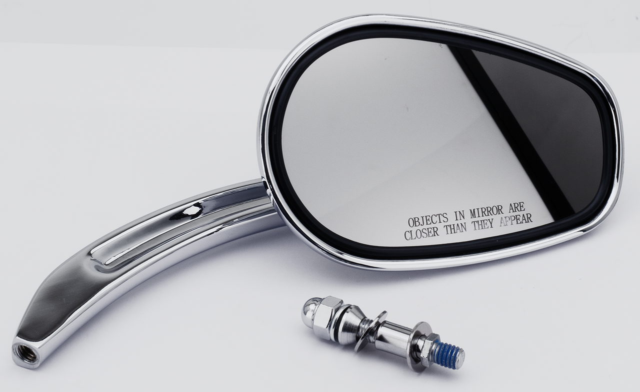 CHROME MIRROR WITH DIAMOND LOGO