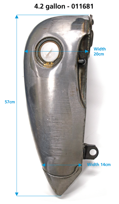 4" STRETCHED STEEL FLAT-SIDE GAS TANK FOR SOFTAILS 4.2 gallon (15.9L.) (style D)