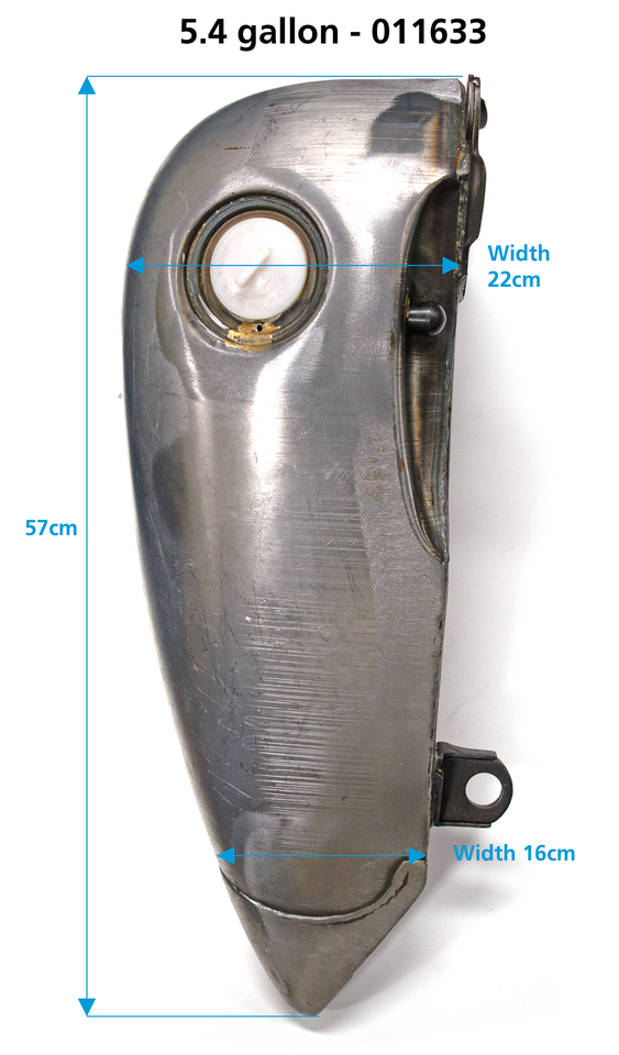 4" STRETCHED STEEL FLAT-SIDE GAS TANK FOR SOFTAILS 5.4 gallon (20,4L.) (style D)