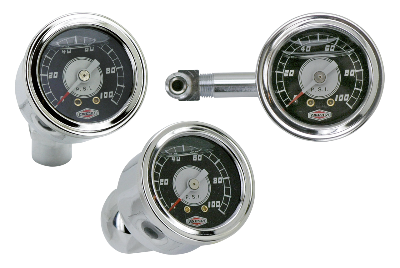 LIQUID FILLED OIL PRESSURE GAUGE KITS | Big Twin | Dyna | FX | FXR | Servi-Car | Softail | Sportster | Touring | XR