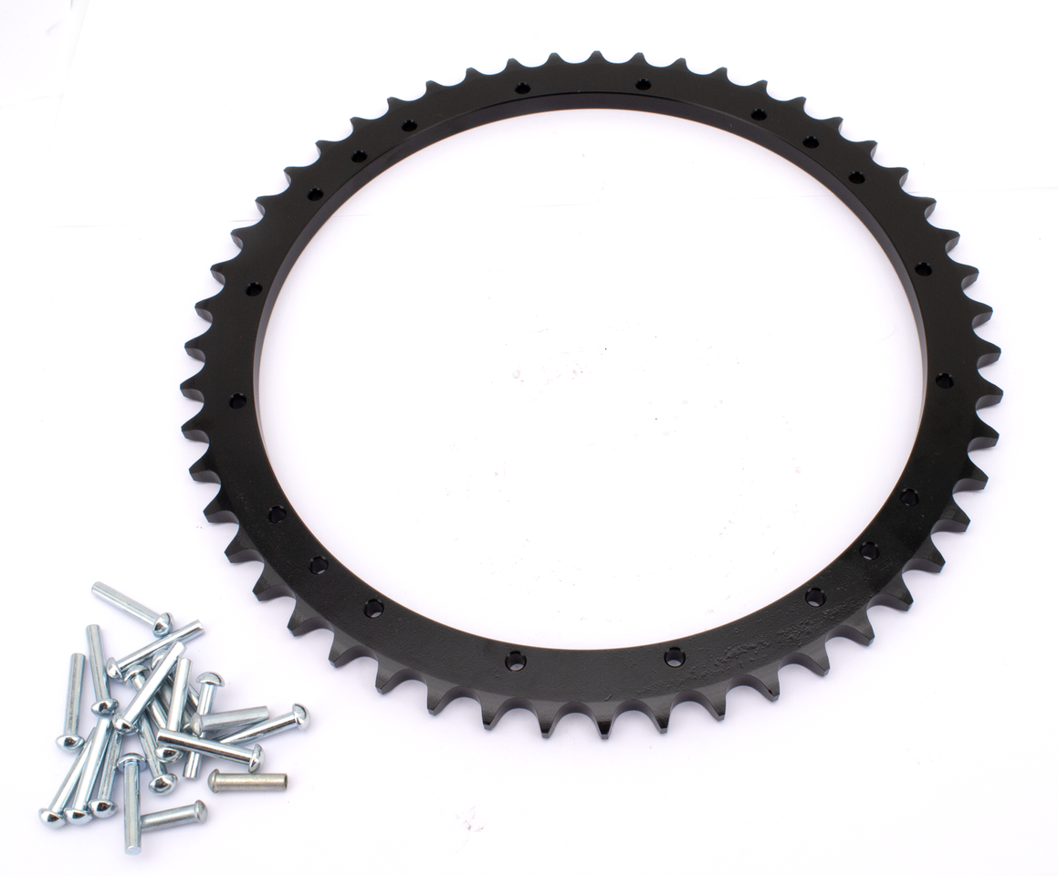REAR SPROCKETS FOR DRUM BRAKE MODELS - Fits Big Twin 1930-1957 and Sportster 1954-1978 (OEM 41470-30)

Rear drum brakes sprockets. Each sprocket includes necessary rivets. Work with 530 series chain. | Big Twin  |  KH  |  Sportster
