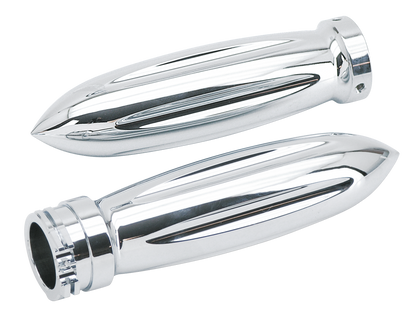 CHROME BILLET ROCKET STYLE GRIPS