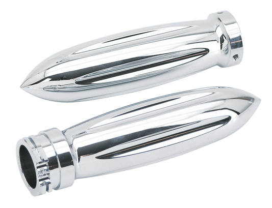 CHROME BILLET ROCKET STYLE GRIPS