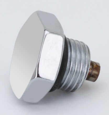 OIL TANK DRAIN PLUG - 1/2-20 threaded as stock on FLT 1981-1992 and FXR 1982-1985, as well as many aftermarket oil tanks, Zinc plated, 7/8" hex head, OEM 706A replica, Colony (OEM 60346-65, 60348-65B, 706A)