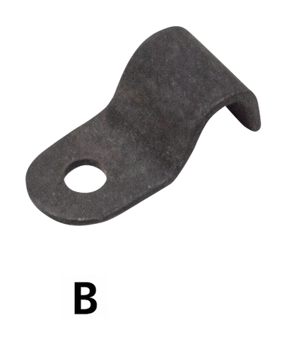 CONTROL CABLE CLAMPS FOR VINTAGE MODELS - Front brake cable clip, 1936-1948 Big Twin, 1936-1948 WL, parkerized, Samwel (OEM 4162-36, 9968) | 45"  |  Big Twin  |  KH  |  KR  |  Servi-Car  |  Sportster  |  XA