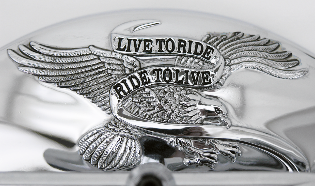 SLIMLINE MIRROR WITH VISOR AND EAGLE LOGO