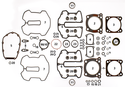 ENGINE GASKETS, SEALS AND O-RINGS FOR MILWAUKEE EIGHT - Gasket Kit Top End M-8

Complete line of individual gaskets, seals and O-rings for 2017 to present Milwaukee Eight. Note: Sold to dealers in pack quantities as listed. | Softail  |  Touring  |  Trike
