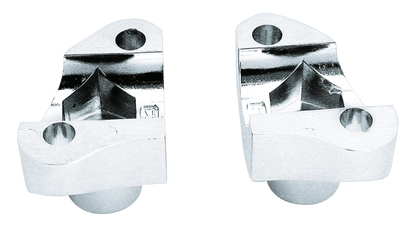 CHROME SHORTY HANDLEBAR RISERS | Big Twin | Dyna | FX | FXR | Servi-Car | Softail | Sportster | Touring | Trike