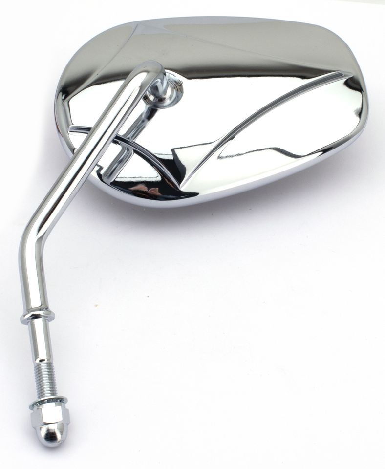 CHROME MIRROR WITH DIAMOND LOGO