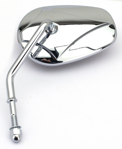 CHROME MIRROR WITH DIAMOND LOGO